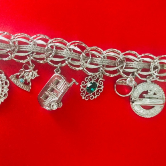 Vintage Sterling Silver Charm Bracelet - Picture 3 of 6